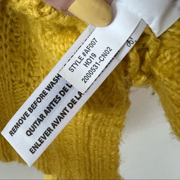J. Crew Pointelle Knit Mock Neck Yellow Sweater - Picture 9 of 9
